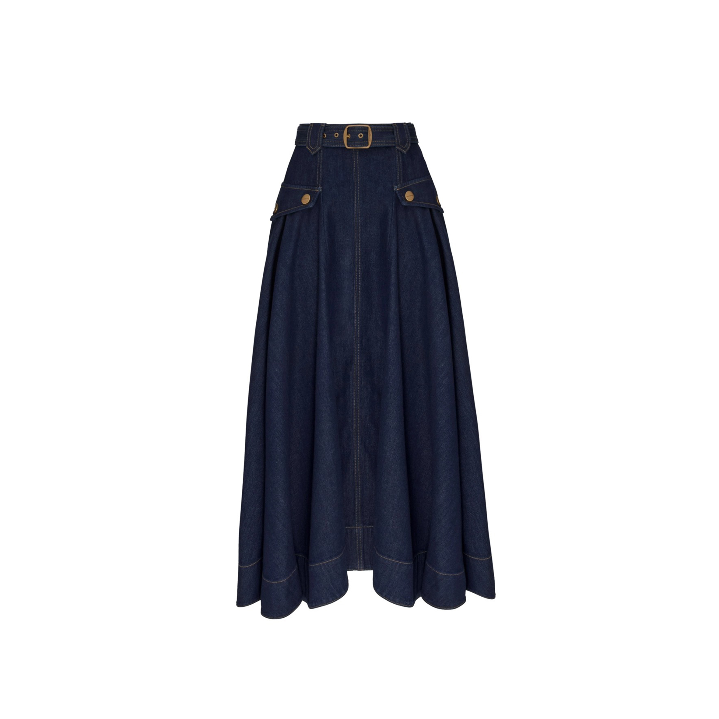 ZIMMERMANN DENIM UTILITY MIDI SKIRT 8637SS26R